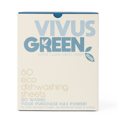 Front of Dishwashing Detergent Box. 60 sheets or 120 washes