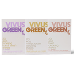Three boxes of Vivus Green eco-friendly sheets on a white background